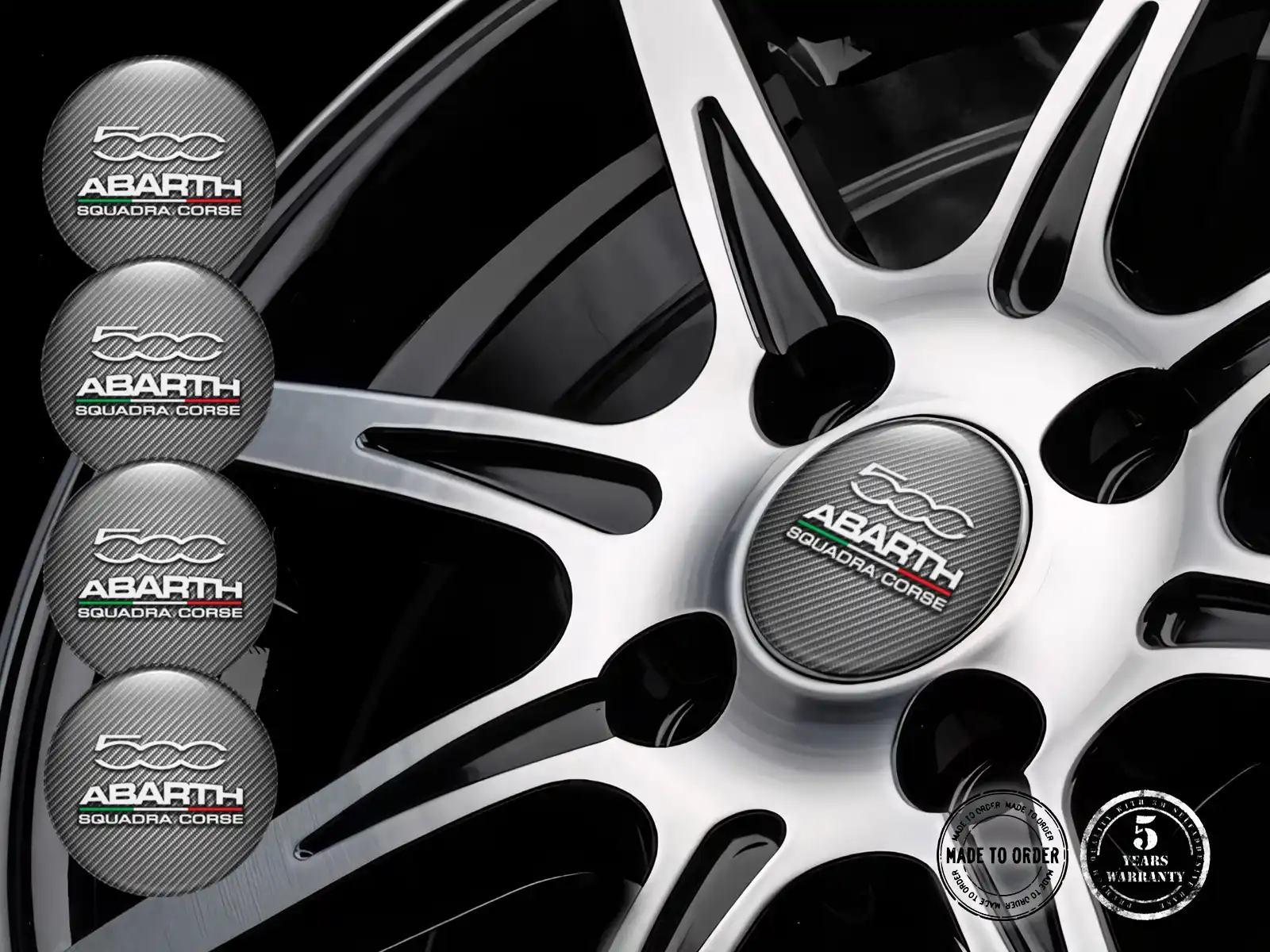 Fiat Abarth Aufkleber Dome Stil Premium Radlogos